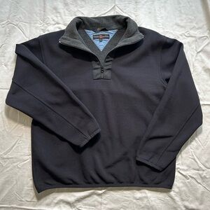 Tommy Hilfiger Men's Black Half-Zip Performance Jacket with Embroidered Collar